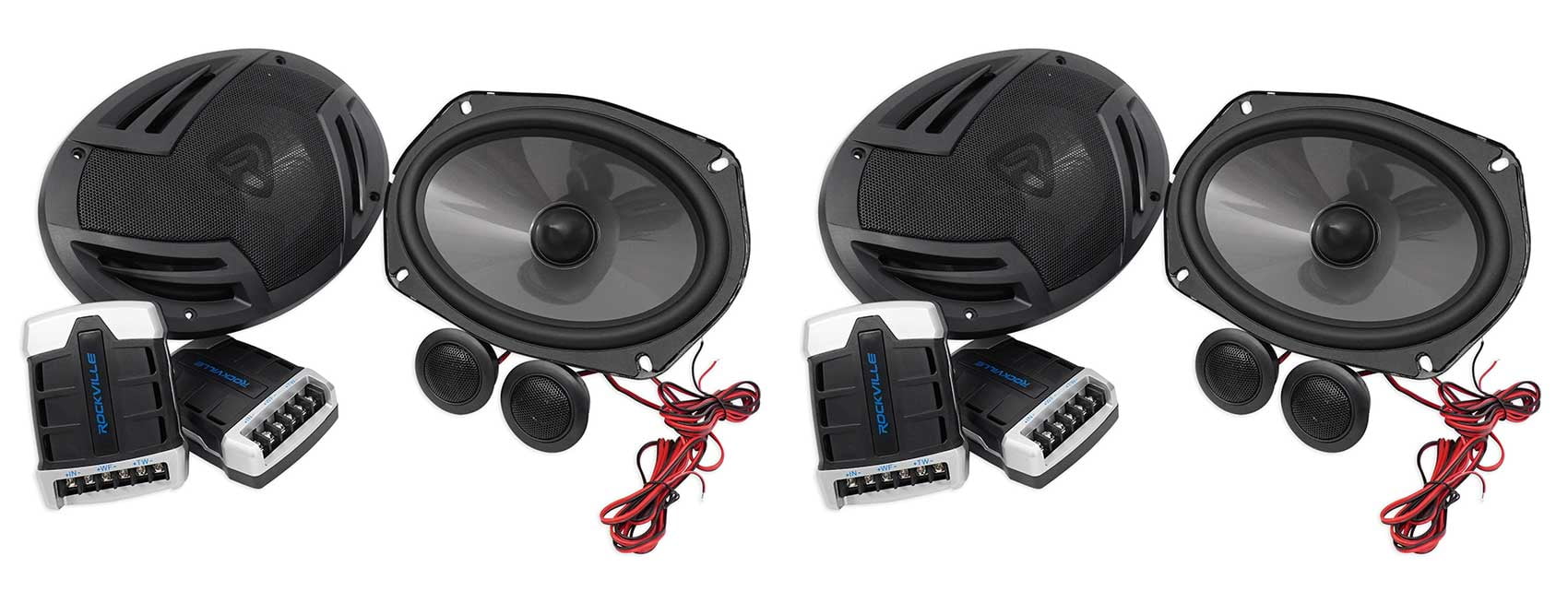 (2) Pairs Rockville RV69.2C 6x9Component Car Speakers 2000w/110w RMS CEA Rated