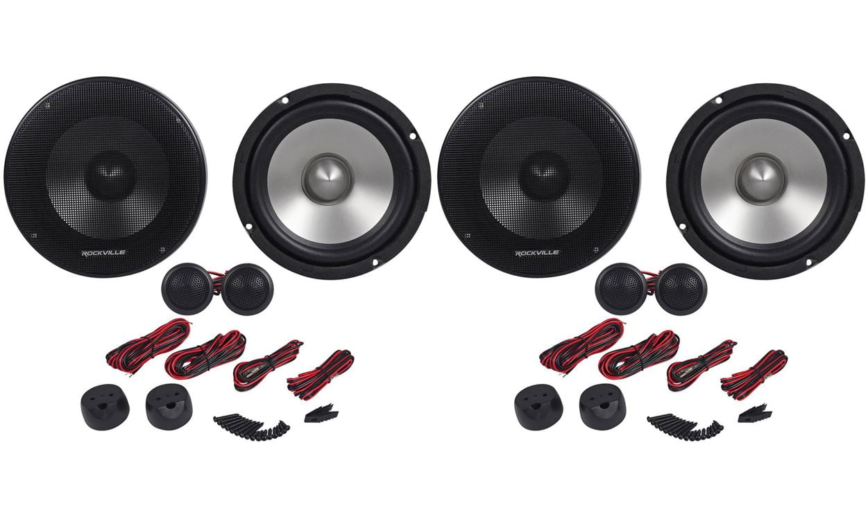 (2) Pairs Rockville RVL6KIT 6.51600 Watt Component Car Speakers Aluminum Cones