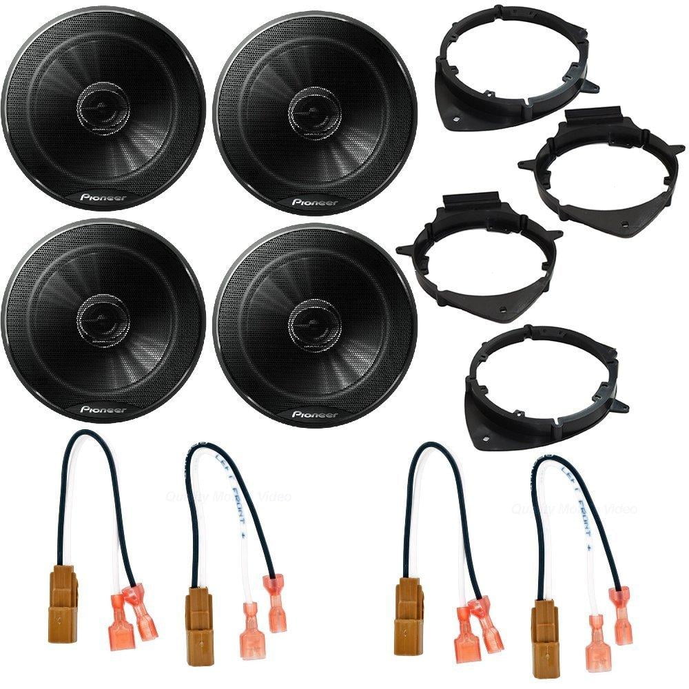 250W 6-1/2" 2-Way Coaxial Car Speakers And Speaker Wire Adapters W/ Speaker Bracket