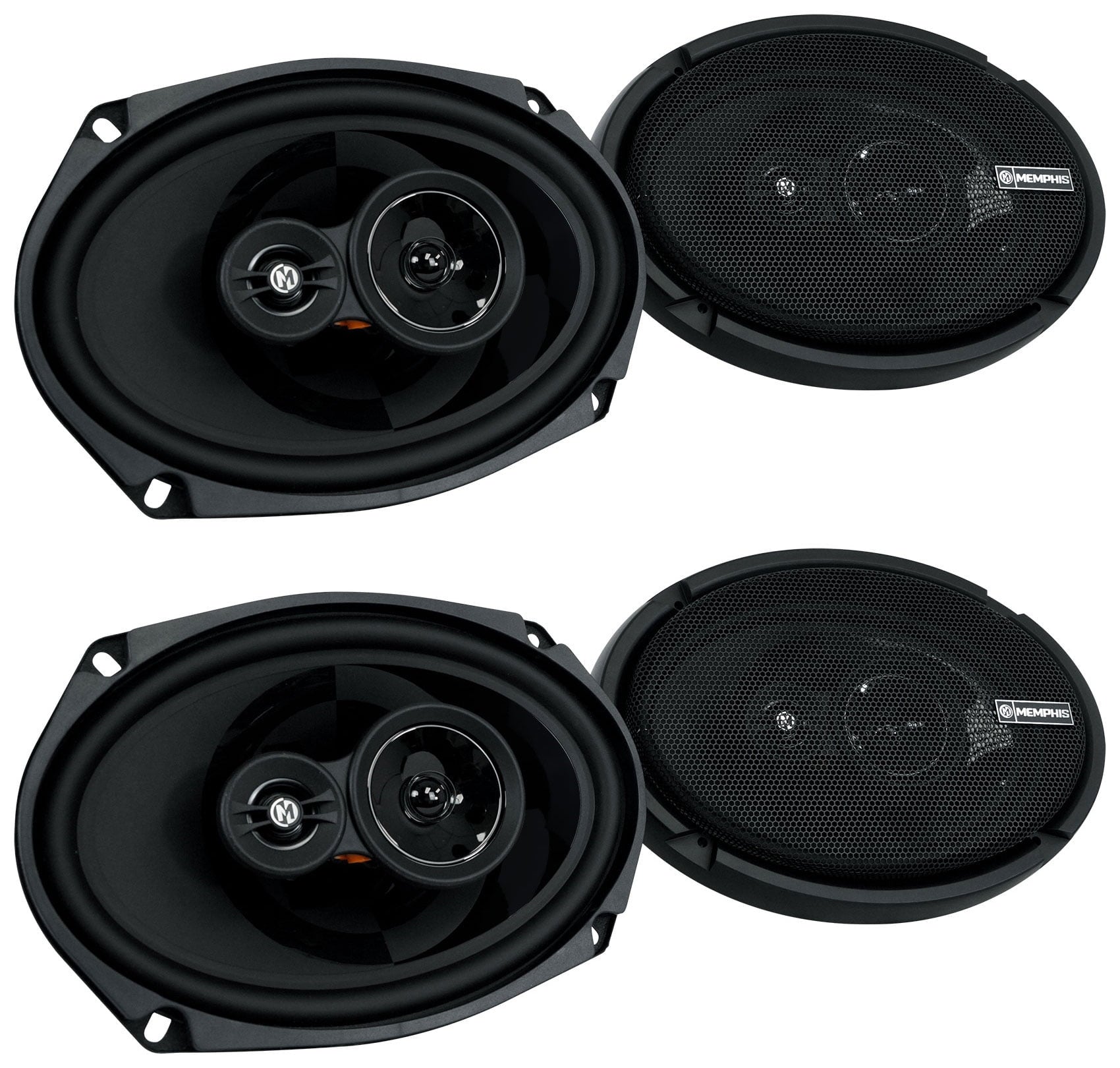 (4) Memphis Audio PRX6903 6x93-Way Car Audio Speakers w/Swivel Tweeter