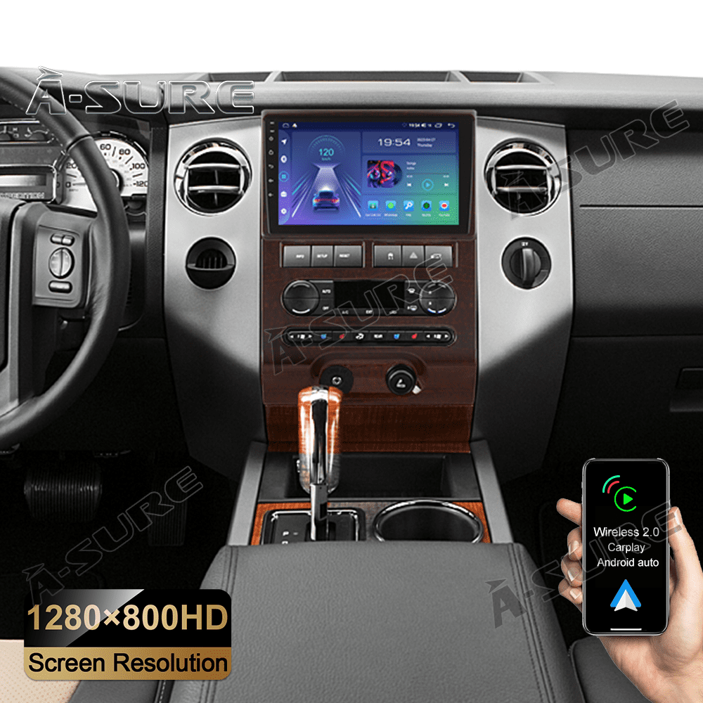 9Android 13 Wireless CarPlay Car Stereo Radio for Ford Expedition 2007-2014 Auto A/C GPS WiFi Bluetooth FM DSP RDS SWC 2+32GB