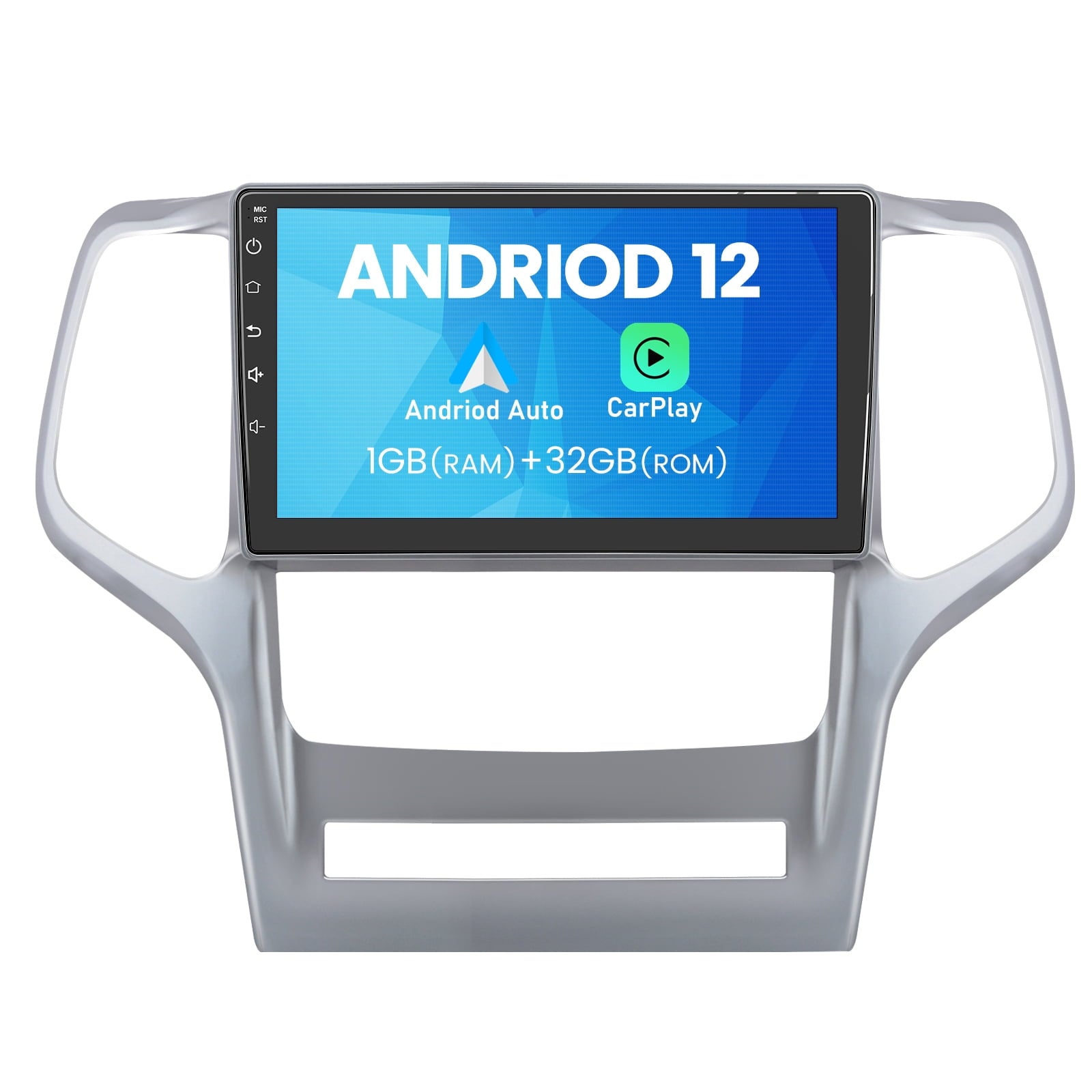 AWESAFE Car Radio Stereo 9 Inch HD Touchscreen Compatible for Jeep Grand Cherokee WK 2010 2011 2012 2013 Andriod 12 1GB+32GB with Carplay Android AUTO GPS Navigation Bluetooth