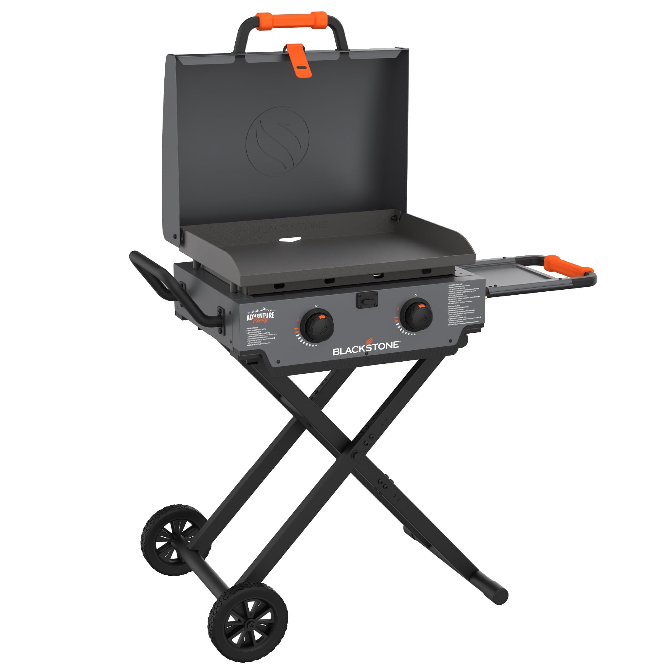 Blackstone Adventure Ready 2-Burner 22Propane Omnivore Griddle with Flexfold Legs in Charcoal Gray