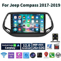 Car Radio for Jeep Compass 2017-2019, 10.1Touchscreen Android 13 System Support Carplay Android Auto Navigation Bluetooth Radio Video Mirror Link Steering Wheel Control Camera 2G+32G,Black