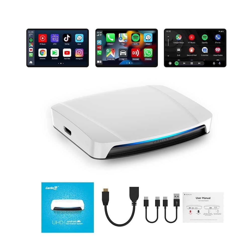 CarlinKit Tbox-UHD CarPlay AI TV Box, Android 13.0, HDMI Output, Wireless CarPlay Adapter Android Auto Support