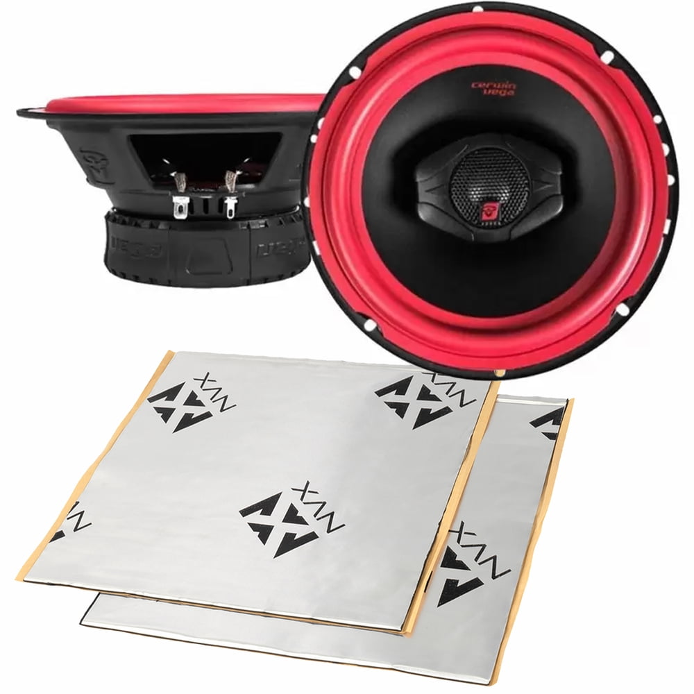 Cerwin-Vega V465 6.5Vega Series 2-Way Coaxial Car Speakers 800W Peak + NVX SDSK2 Sound Damping