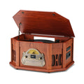 Direct Power 10-in-1 Vinyl Record Player, Wood Classic Turntable with Bluetooth Built-in Speakers