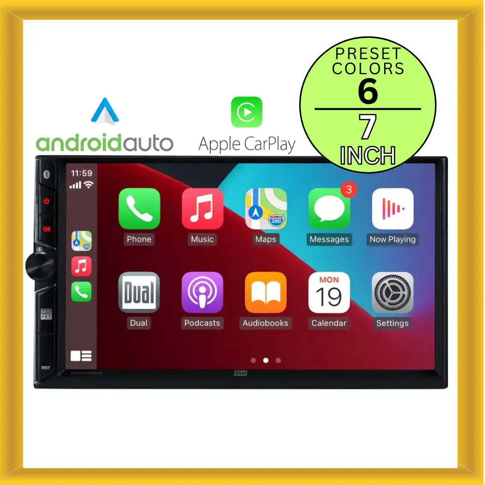 Dual DCPA723W 72-DIN CarPlay Android Auto Digital Multimedia Receiver
