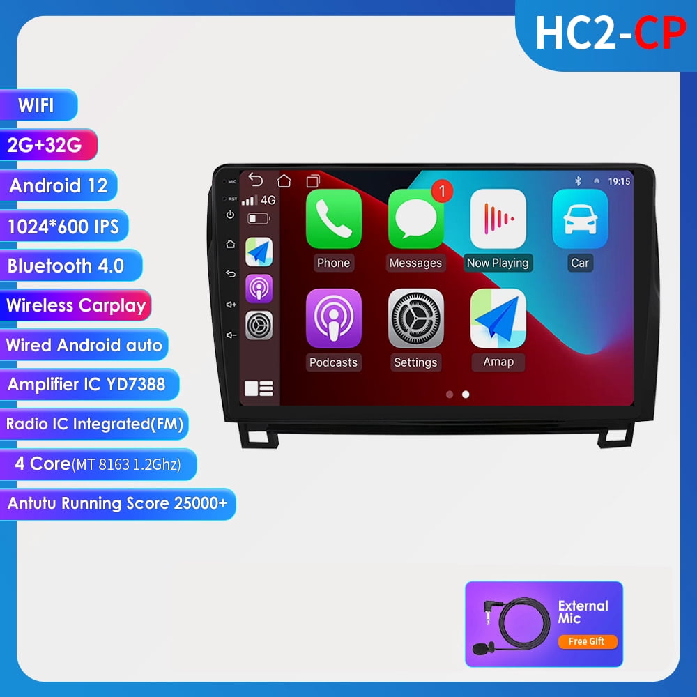 For Toyota Tundra 2007-2013 Sequoia 2008-2017 GPS Navigation Android 12 Carplay 32GB Wifi Bluetooth Car Stereo Radio Head Unit Player
