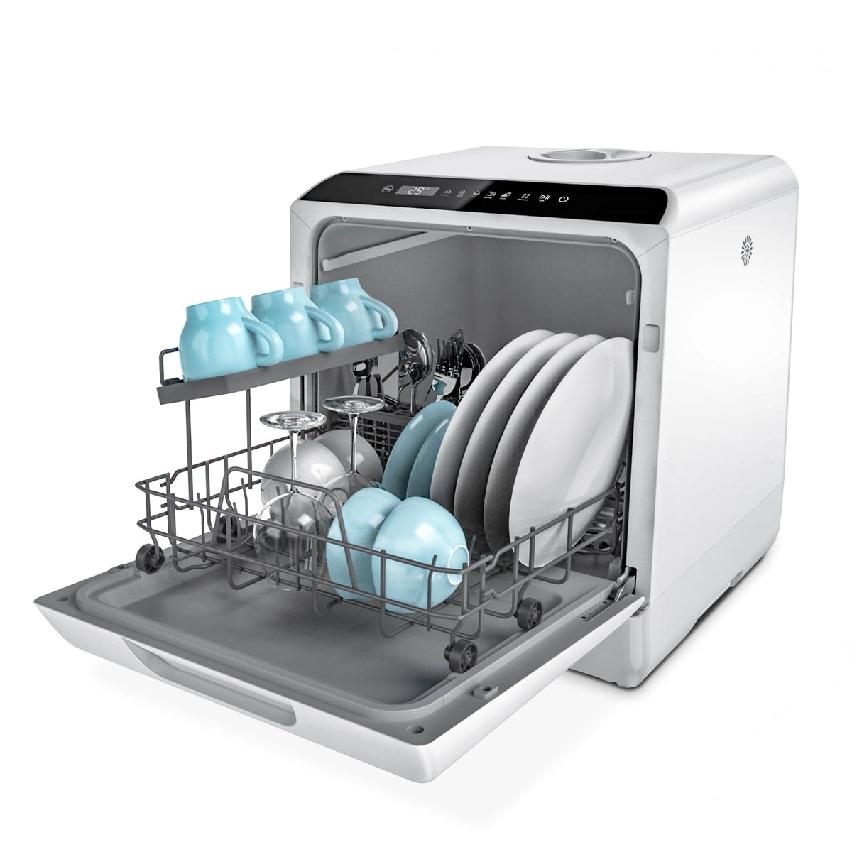 Hermitlux Portable Dishwasher Countertop, 5 Washing Programs Mini Dishwasher with 5-Liter Water Tank, HMX-DW04