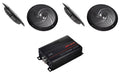 JVC KS-DR1004D 4-Channel Amplifier+(4) 6.5Slim Black Speakers For RZR/ATV/UTV