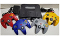 Nintendo 64 N64 Console (Black) Bundle with FOUR Controllers