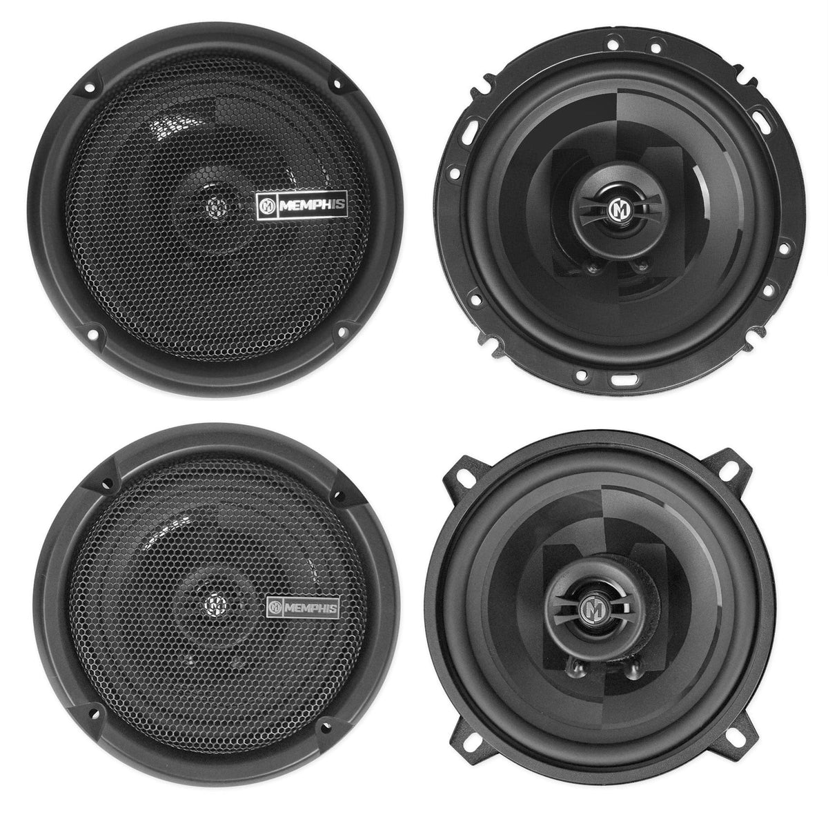 Pair Memphis Audio PRX602 6.5+(2) PRX5 5.25Car Audio Coaxial Speakers