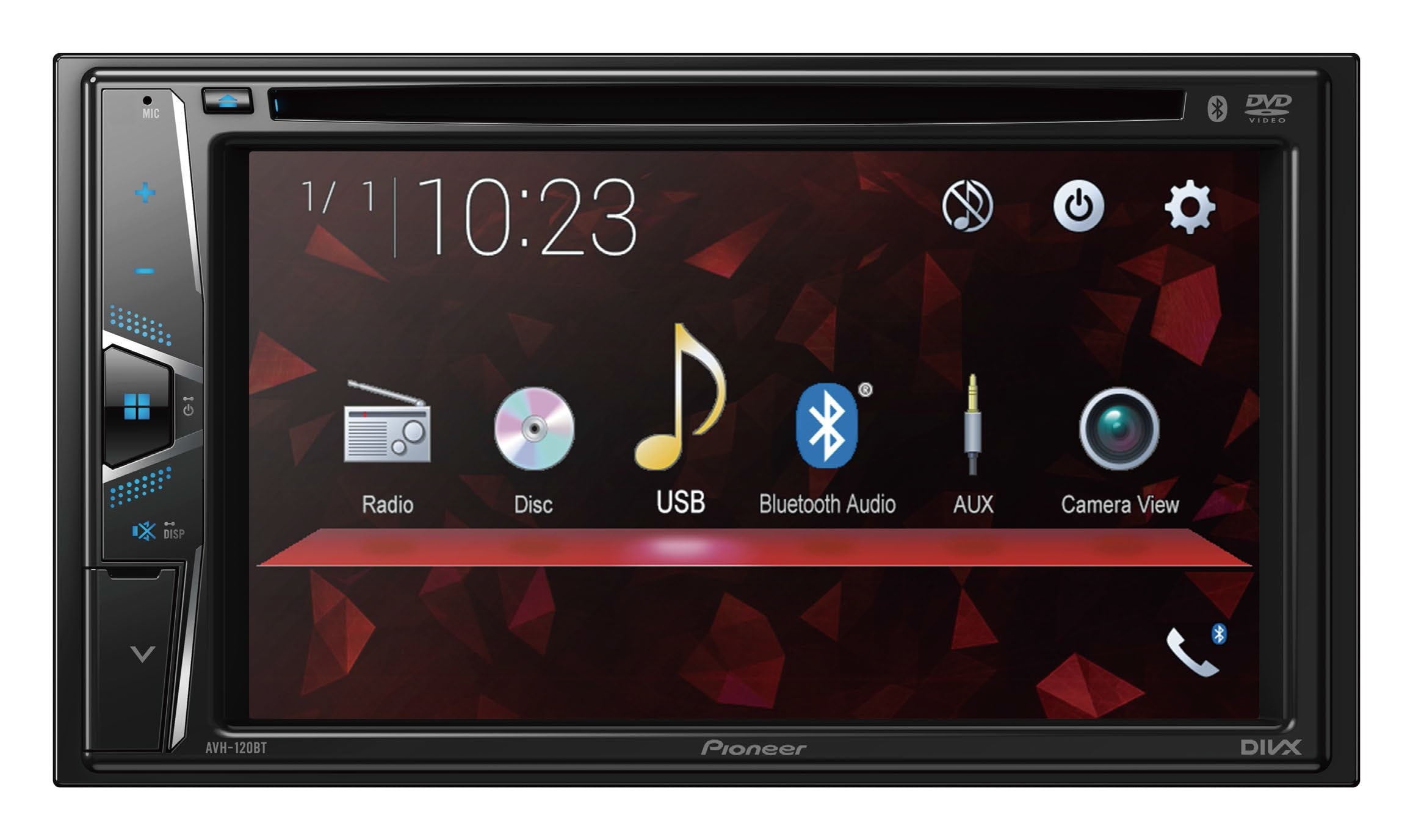 Pioneer AVH-120BT Double Din 6.2Touchscreen Bluetooth Car Stereo, Android Compatible (New)