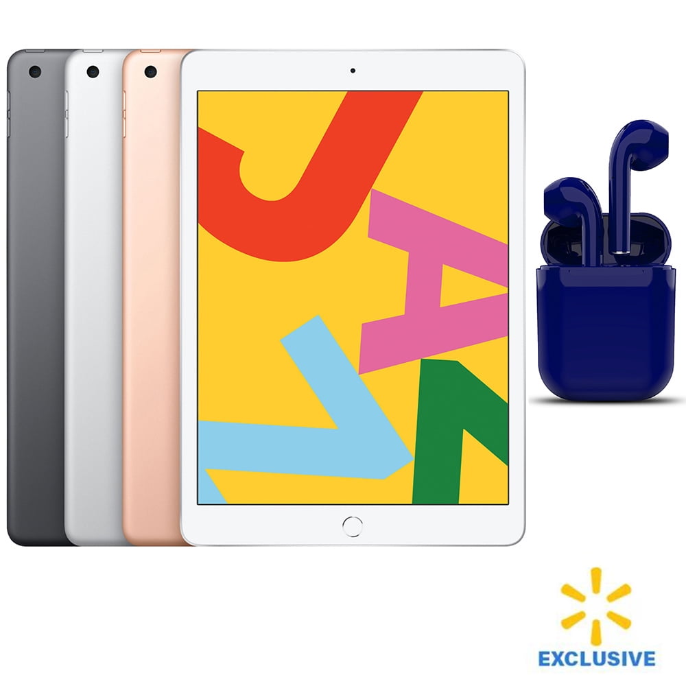 Renewed Apple iPad 10.2-inch Retina Wi-Fi Only 32GB Latest OS Bundle: Bluetooth/Wireless Airbuds By Certified 2 Day Express (Refurbished)