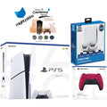 Sony PlayStation 5 Slim Disc Bundle with Extra Cosmic Red Controller, Charging USB HUB and MightySkins Decal Voucher