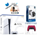 Sony PlayStation 5 Slim Disc Bundle with Extra Cosmic Red Controller, Dual Charging Dock and MightySkins Decal Voucher