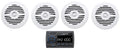 Soundstream MHU-32 Marine Boat ATV/UTV Bluetooth Receiver+4 White 5.25Speakers