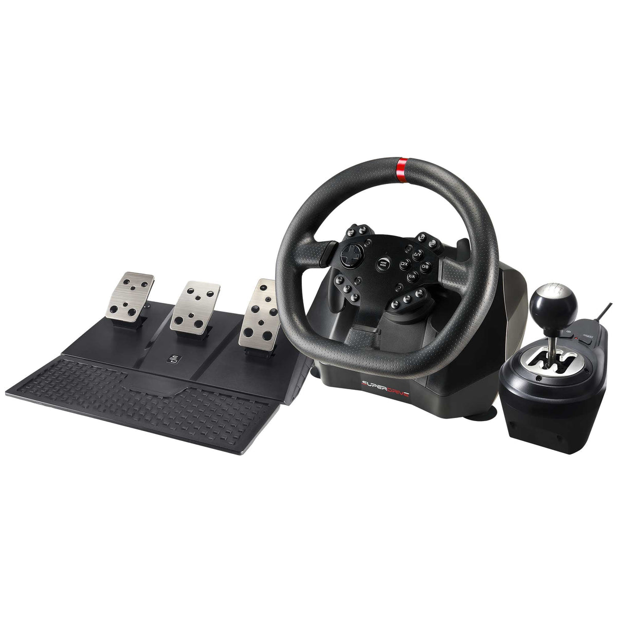Superdrive - GS950-X 900¡ã Racing Steering Wheel with Manual Shifter, 3 Pedals and Paddle Shifters for Xbox Serie x/s, Ps4, Xbox One