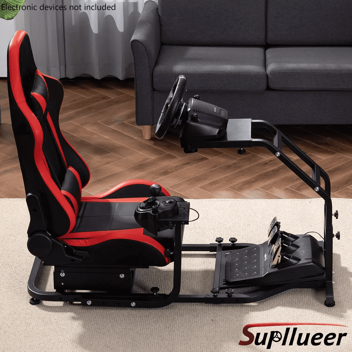 Supllueer Racing Simulator Cockpit with Gaming Seat Logitech G920 G923 Thrustmaster T248 T300RS
