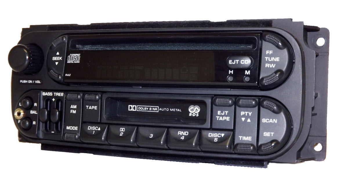Renewed 2002-2006 Jeep Chrysler Dodge AMFM CD Cassette Radio w Aux Input P05064042AB RAZ (Refurbished)