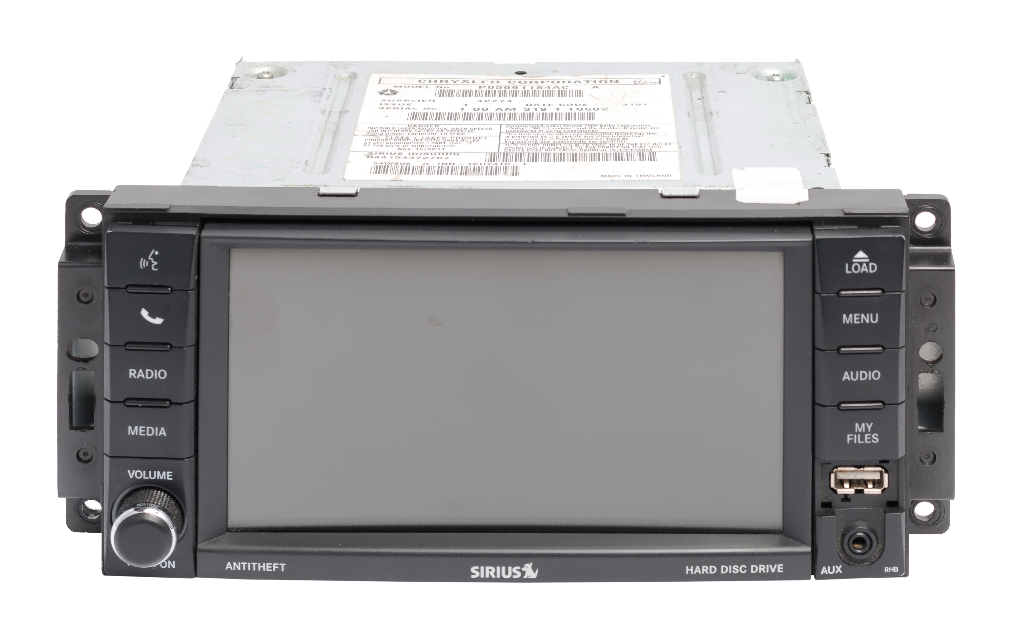Refurbished 201112 Chrysler 200 AM FM Radio Aux XM Single Disc CD Player 05091184AC OPT RHB (Refurbished)